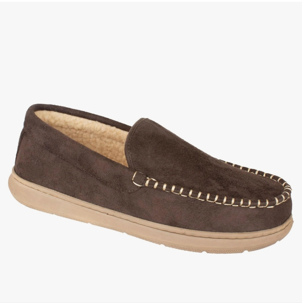 Dockers Mens Size 12 Brown Loafers with Suede Material and Decorative Stitching